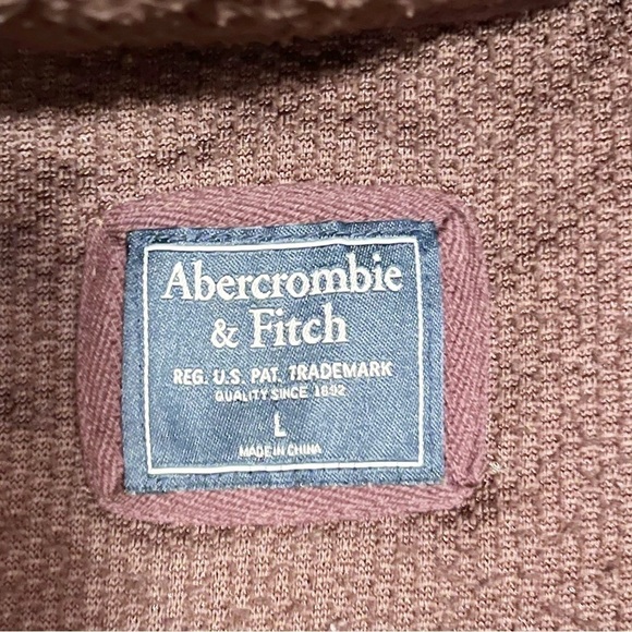 A&F Abercrombie & Fitch Half Zip Pullover Sherpa Jacket Maroon Women’s Size L - Picture 7 of 8